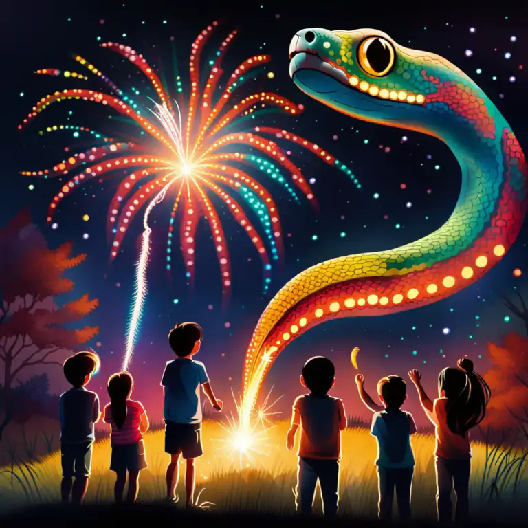 Visual representation of "serpent" - A firework that moves in a squiggly manner, much like a snake.