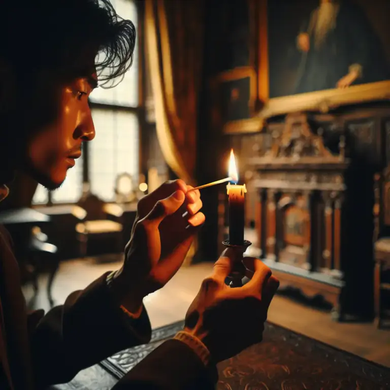Visual representation of "strike" - To light a match
