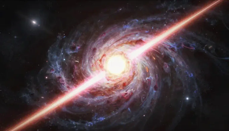 Visual representation of "quasar" - A quasar is a massive and extraordinarily remote celestial object, emitting exceptionally large amounts of energy, often regarded as the most powerful and distant energy sources in the universe.