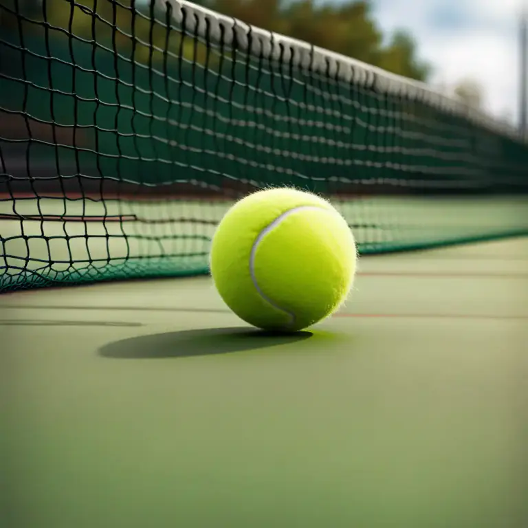 Visual representation of "let" - A situation in tennis where the ball hits the net but lands correctly and is played again.