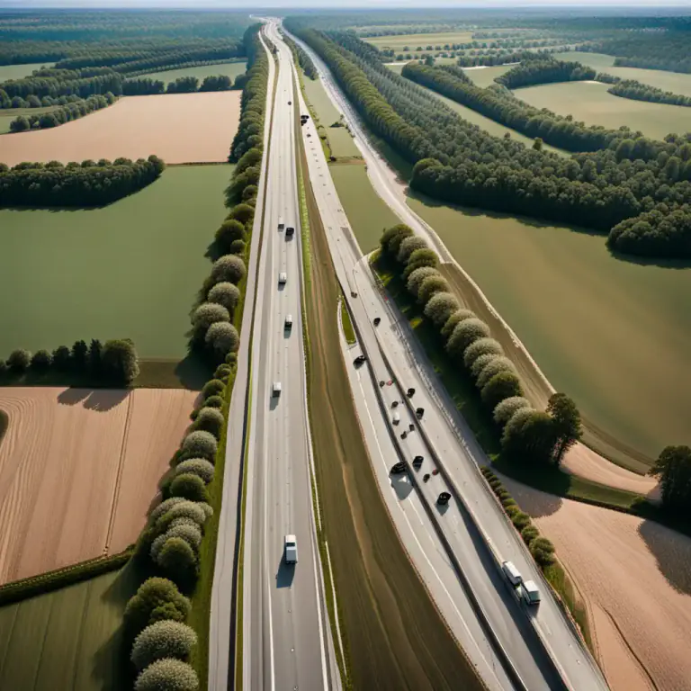 Visual representation of "corridor" - An area of land that is used for a particular purpose