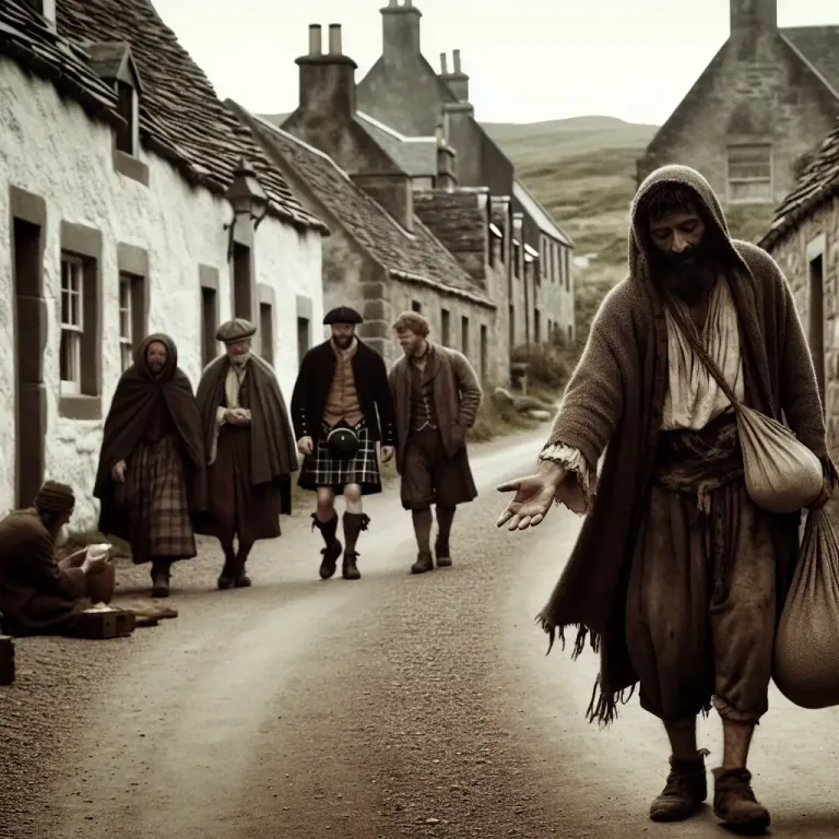 Visual representation of "maund" - In Scotland and Northern England, to go about begging.