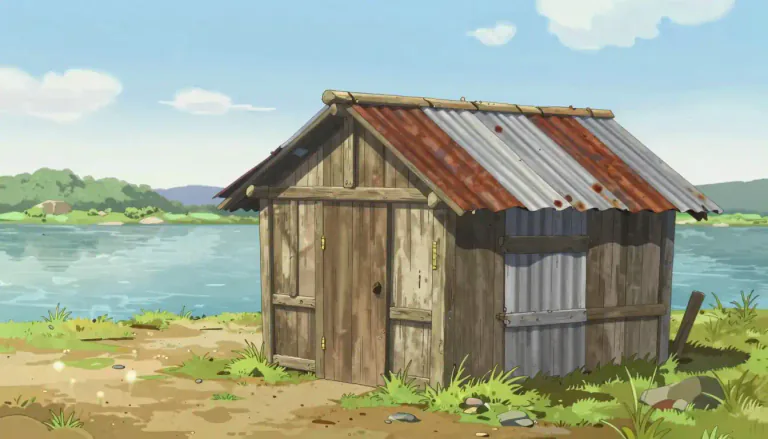 Visual representation of "shack" - A simple and small house or building, often made of weak materials