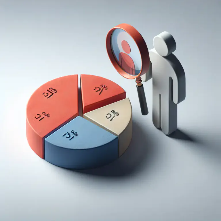 Visual representation of "share" - One of the equal parts into which a company's capital is divided