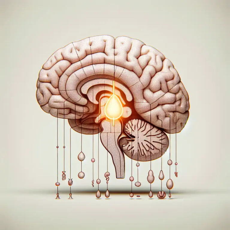 Visual representation of "pituitary" - A small gland in the brain that controls other glands in the body