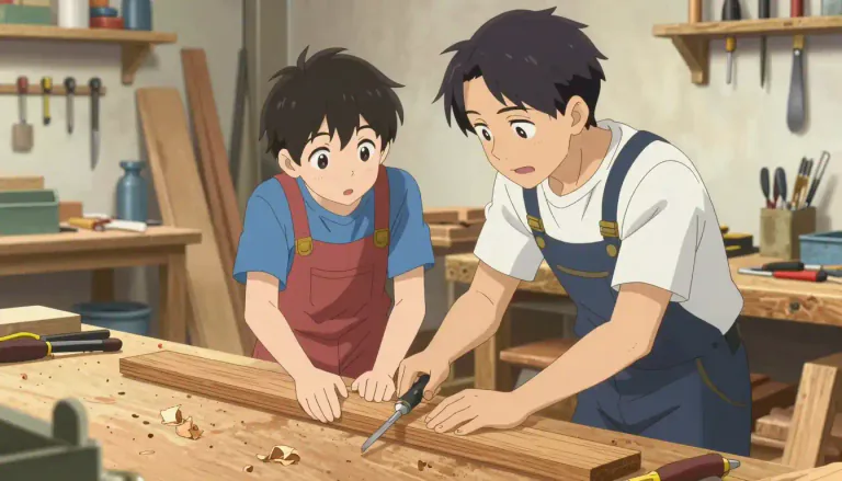 Visual representation of "apprenticeship" - A time when you are learning a skill or job by working for a person who already has that skill or job.