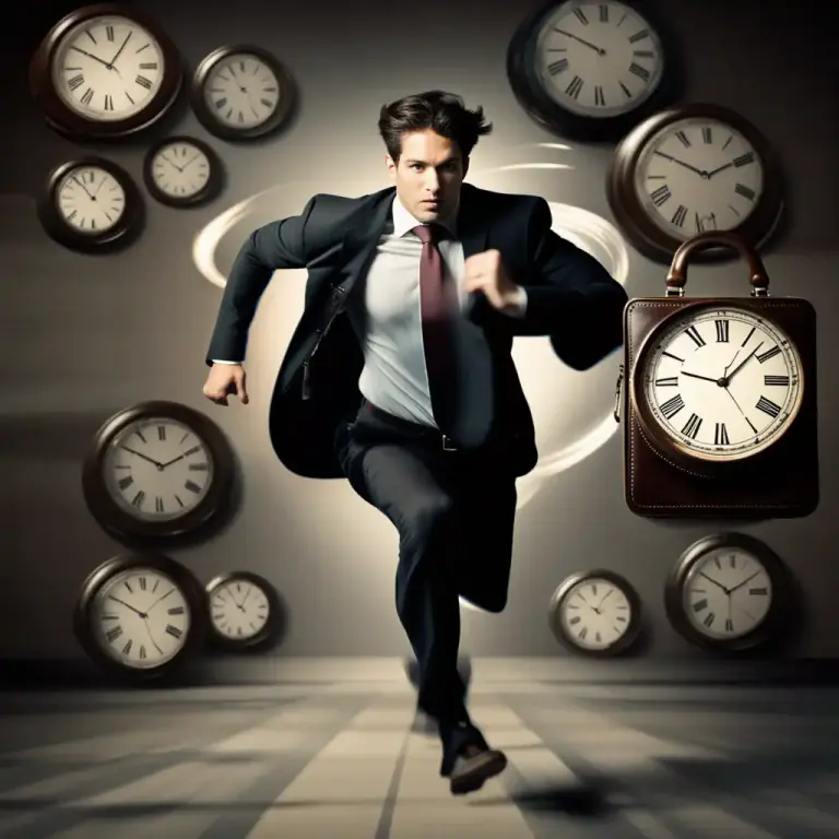 Visual representation of "on the run" - Busy and moving about constantly