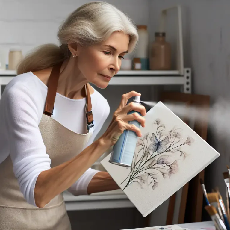 Visual representation of "fixative" - A solution used to set dyes on fabrics or paper