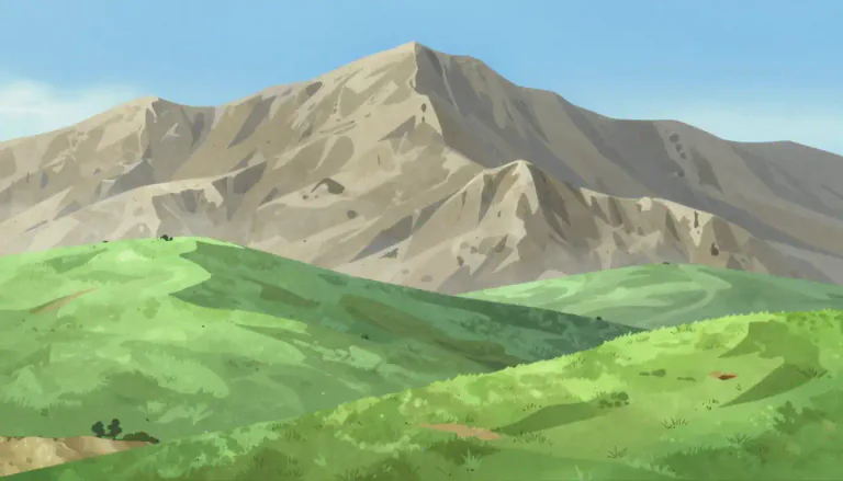 Visual representation of "foothill" - A hill or a ridge at the base of a mountain.