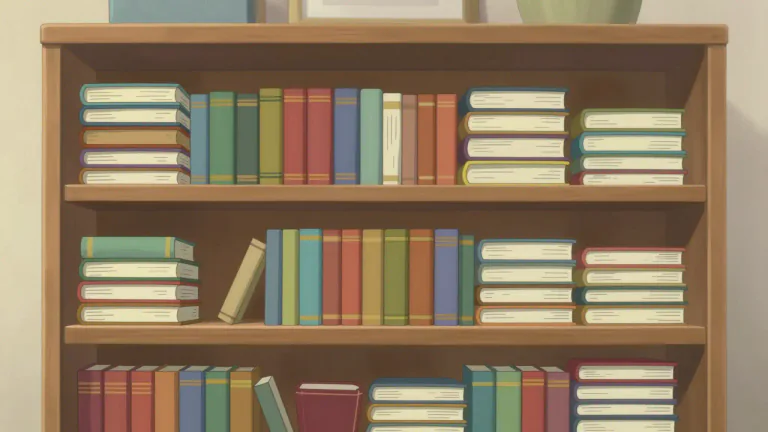 Visual representation of "bookshelf" - A piece of furniture with shelves to place books on