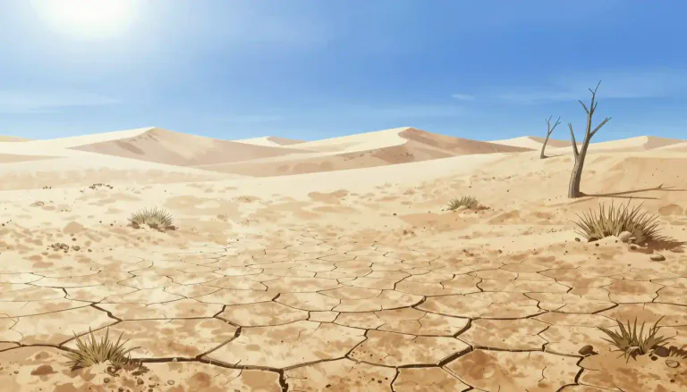 Visual representation of "aridity" - The condition of being extremely dry