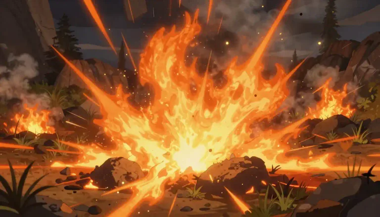 Visual representation of "napalm" - A type of incendiary substance used in bombs and flamethrowers, known for causing widespread fire and damage.