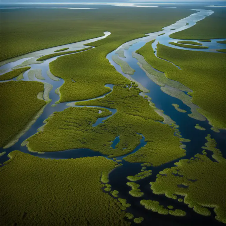 Visual representation of "swampy" - Filled with or surrounded by swamps