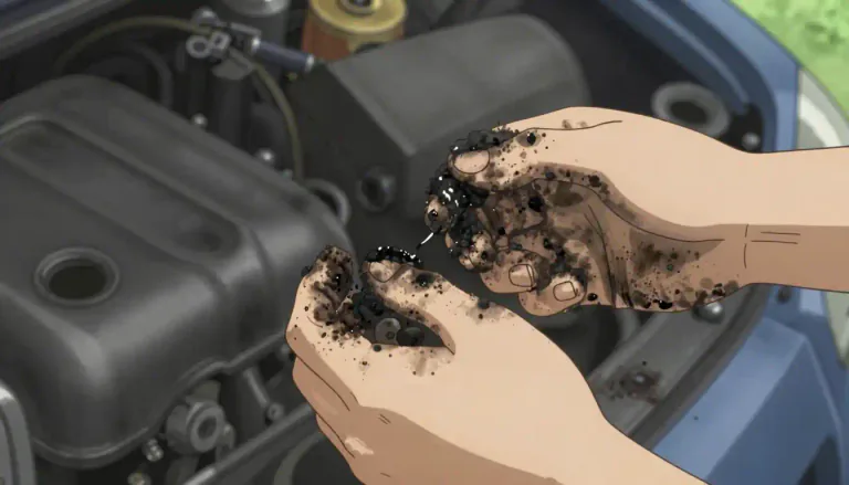 Visual representation of "grimy" - Covered in dirt or soot