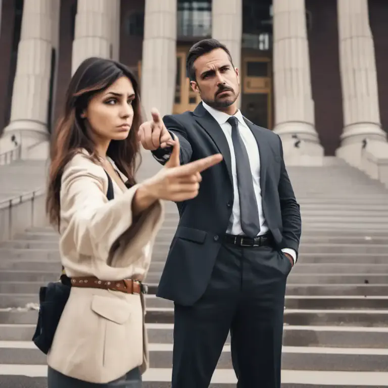Visual representation of "pursue" - to take legal action against someone