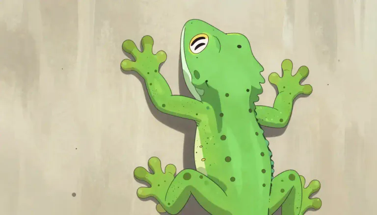 Visual representation of "gecko" - A small type of lizard that has the ability to stick on walls and ceilings.