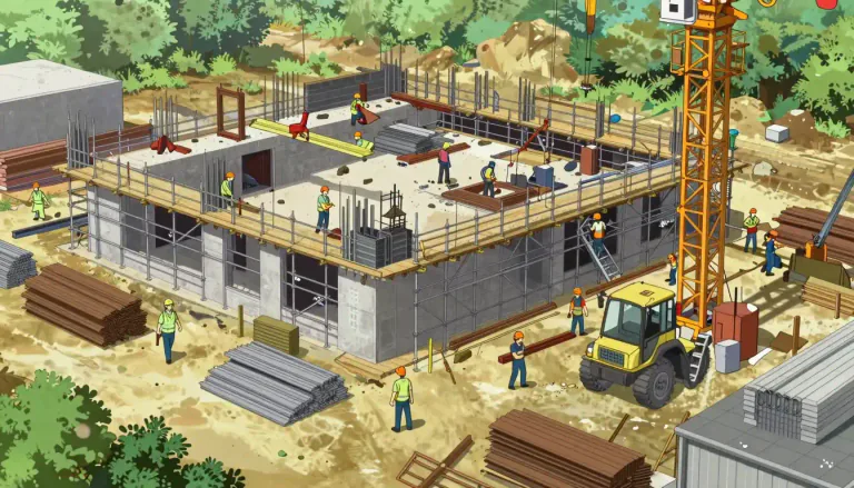 Visual representation of "jobsite" - A place where work is actively carried out, especially in the construction or industry sector.