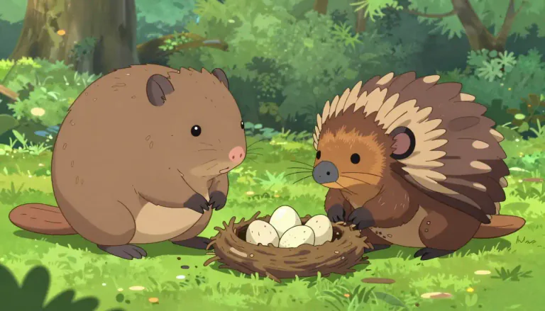 Visual representation of "monotreme" - A type of mammal that lays eggs instead of giving birth to babies.