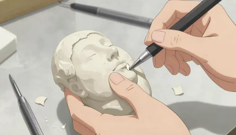 Visual representation of "meerschaum" - A soft, white clay-like substance that can be carved into various shapes and is used for artistic purposes.