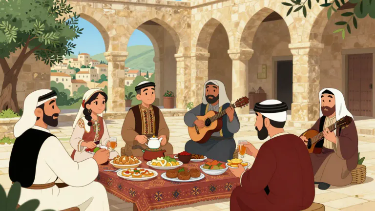 Visual representation of "palestinian" - Relating to the people of Palestine or their culture.