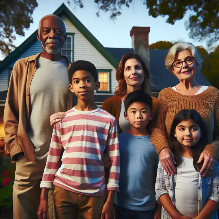 Visual representation of "family" - A group of people who share common ancestors.