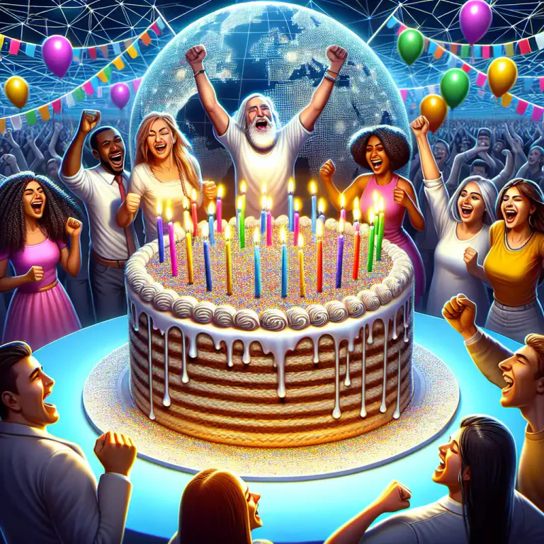 Visual representation of "birthday" - The day when something started or was established, celebrated every year.