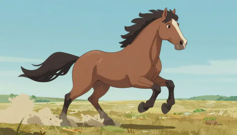 Visual representation of "gallop" - The fastest pace of a horse or other four-legged animal.