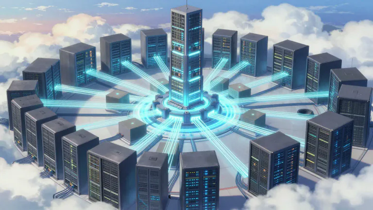 Visual representation of "plex" - A reference to a type of arrangement in data storage systems or architectures, often implying interconnectedness and efficiency.