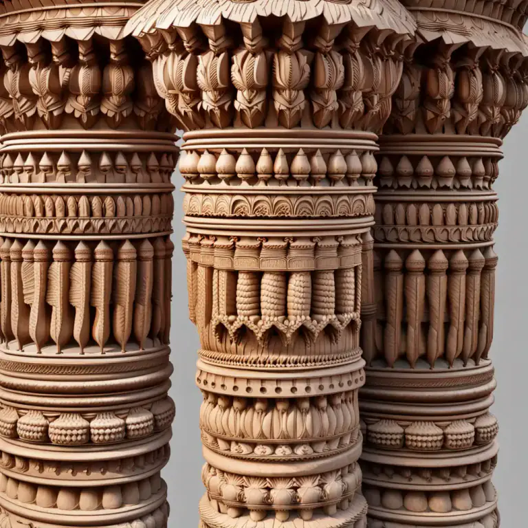 Visual representation of "lat" - In Indian architecture, lat means pillar or column.