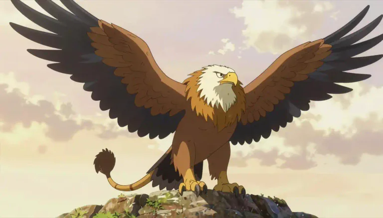 Visual representation of "griffon" - A mythical creature with the body of a lion and the head and wings of an eagle, often symbolizing strength.
