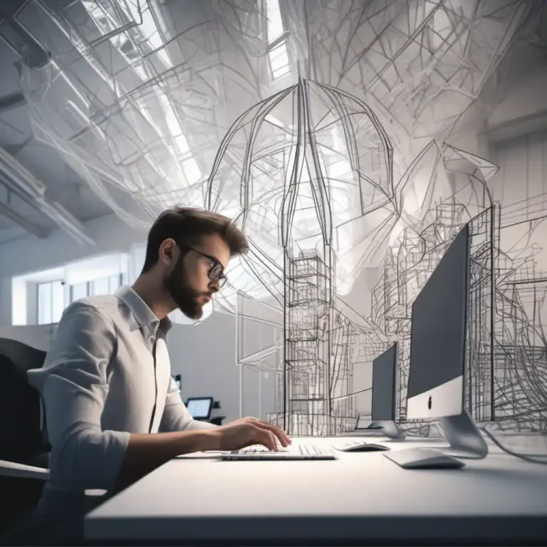 Visual representation of "cad" - A program used for technical drawing and designing.