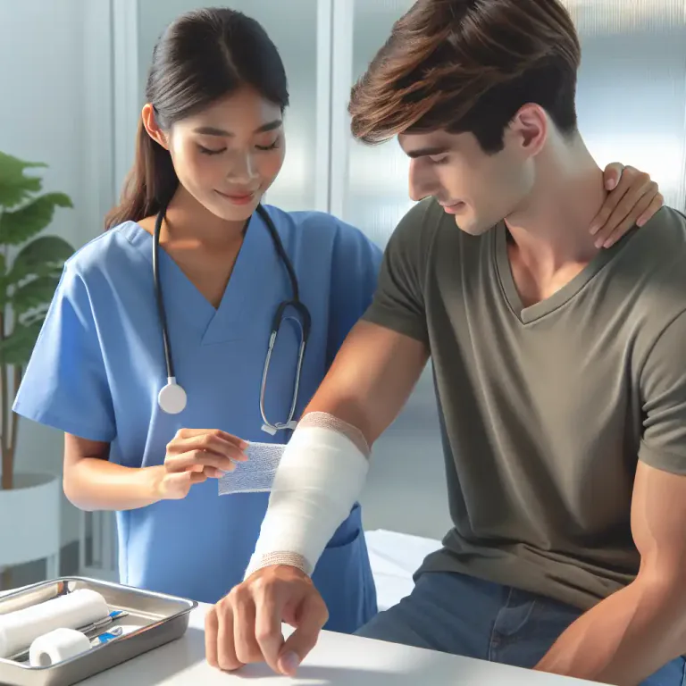 Visual representation of "lint" - Bandage or soft material used to dress wounds, derived from the old practice of using linen for this purpose.