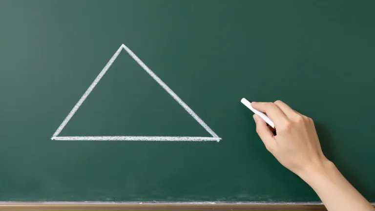 Visual representation of "trapezium" - A four-sided flat shape with only one pair of opposite sides parallel.