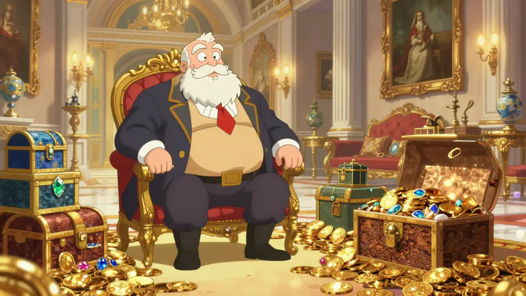 Visual representation of "wealth" - A big amount of money, possessions and resources someone has.