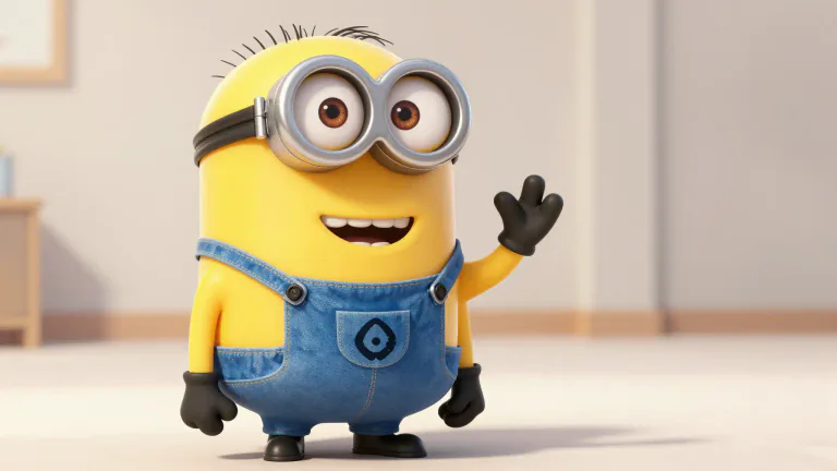 Visual representation of "minion" - A small, yellow, cylindrical creature featured in the 'Despicable Me' series.