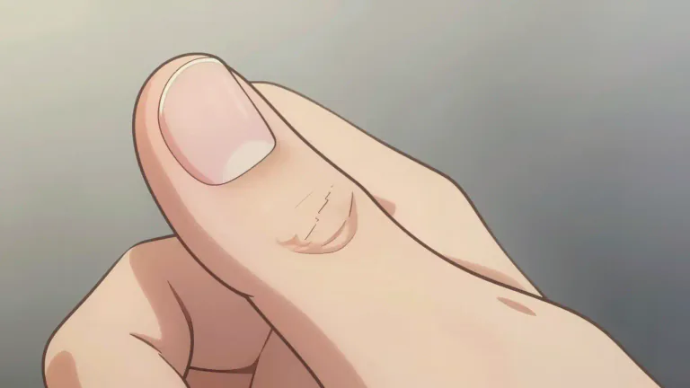 Visual representation of "thumbnail" - The nail on your thumb.