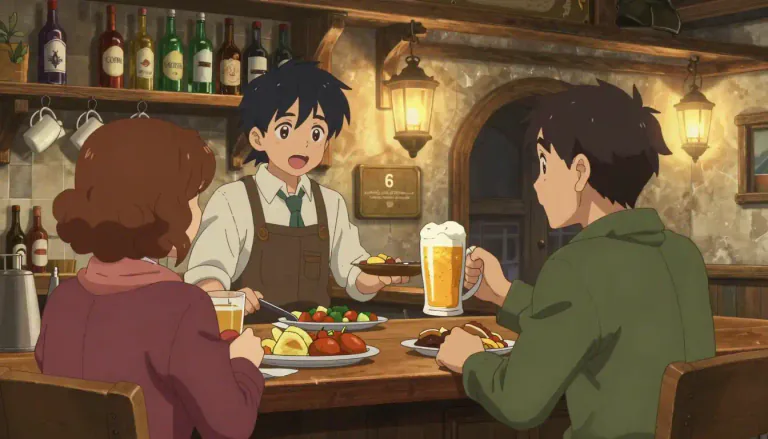 Visual representation of "victualler" - A person that sells food and drink often in a place like a pub or inn