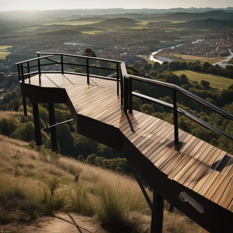 Visual representation of "lookout" - A high place or structure where a person can watch a wide area