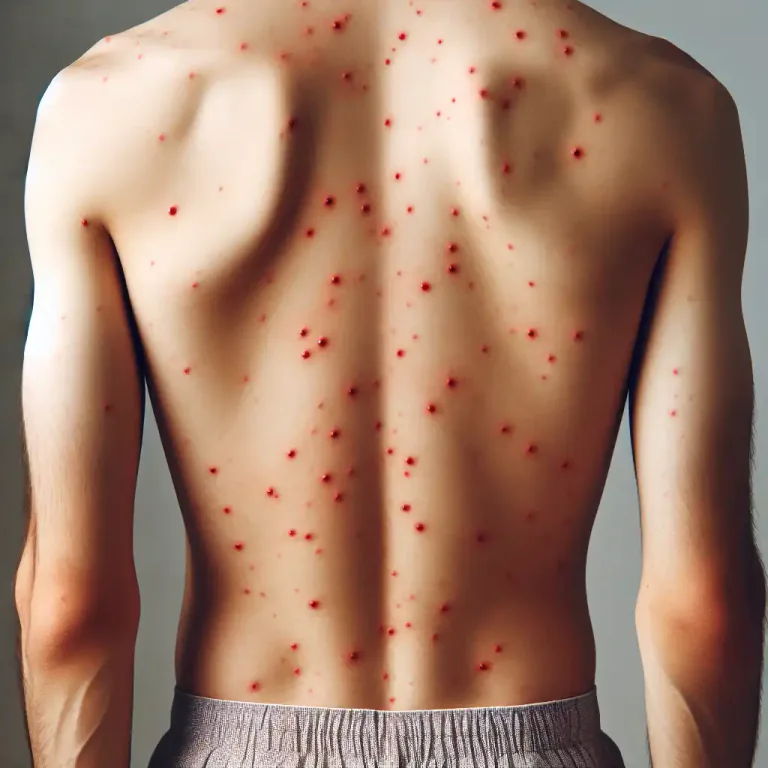 Visual representation of "stippling" - In medical: Pink or red tiny spots on the skin