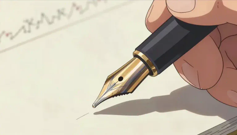 Visual representation of "nib" - The pointed end part of a pen, which distributes the ink on the writing surface.