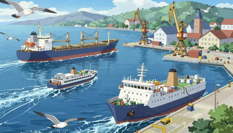 Visual representation of "marine" - related to the sea or sea transport
