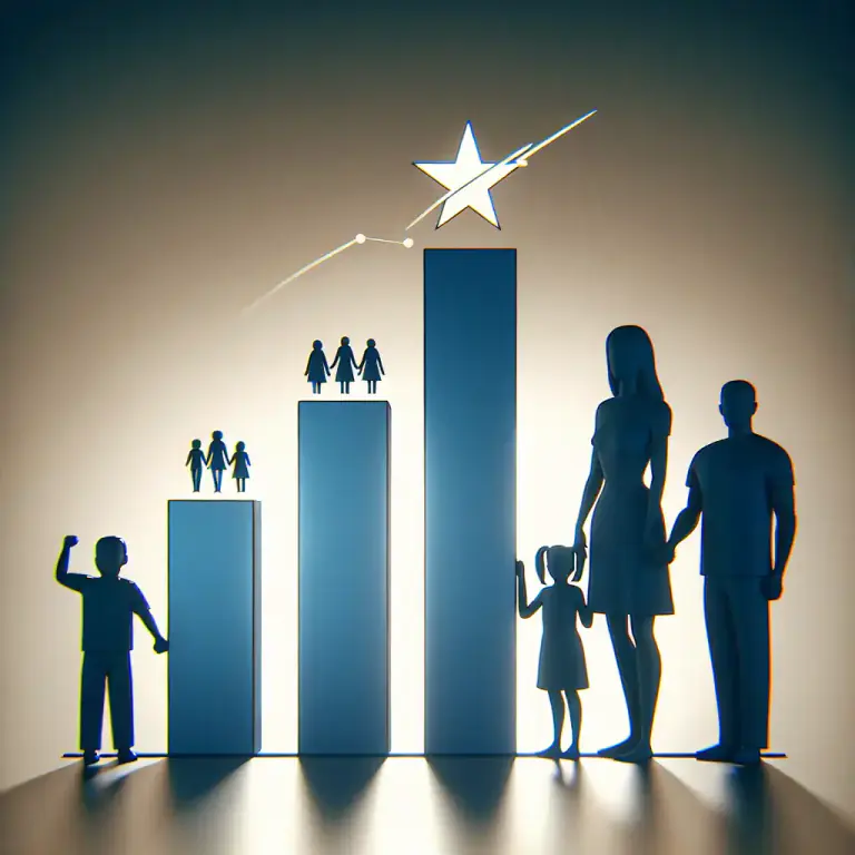 Visual representation of "median" - Relating to the middle value or average.