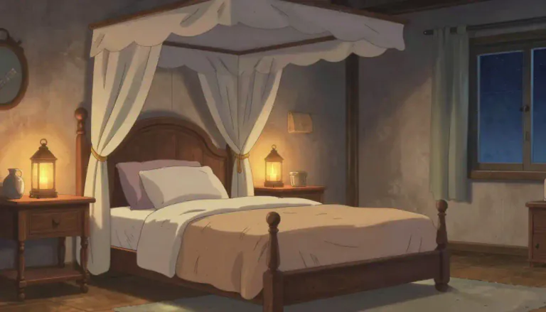 Visual representation of "bedchamber" - A room in a house where a person sleeps, a bedroom.