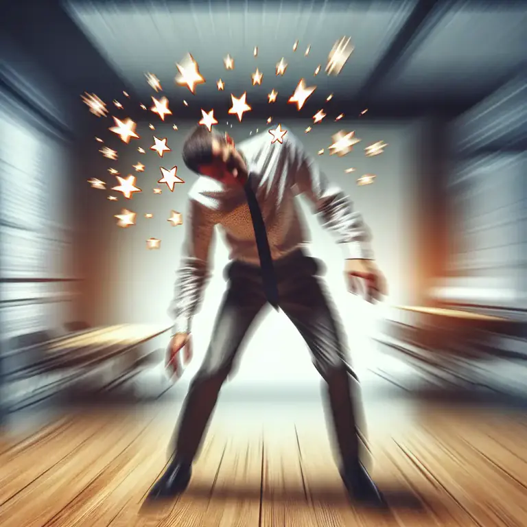 Visual representation of "floaty" - Feeling dizzy or light-headed, as if you're floating or not connected to the ground