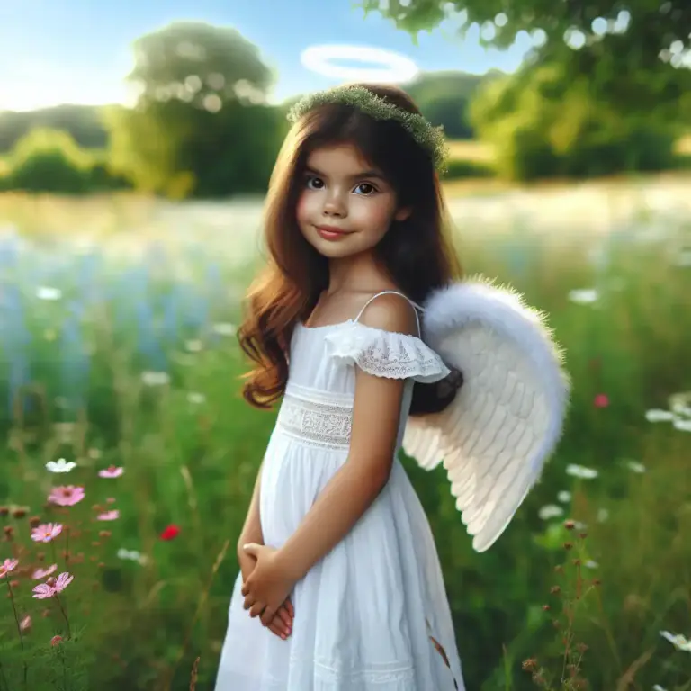 Visual representation of "angel" - A person who is very kind, pure, or beautiful.