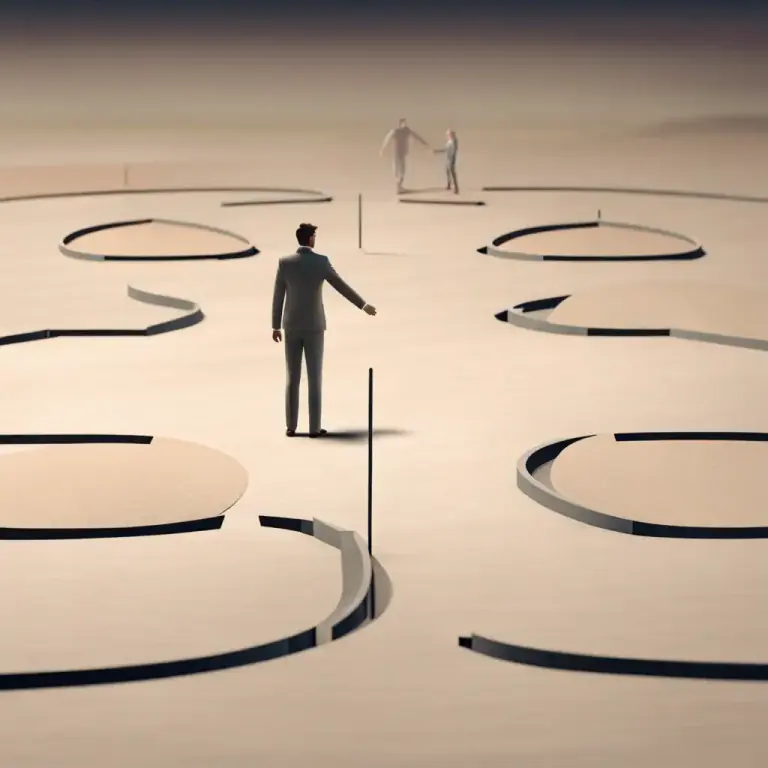 Visual representation of "be down to somebody/something" - be the last and deciding factor