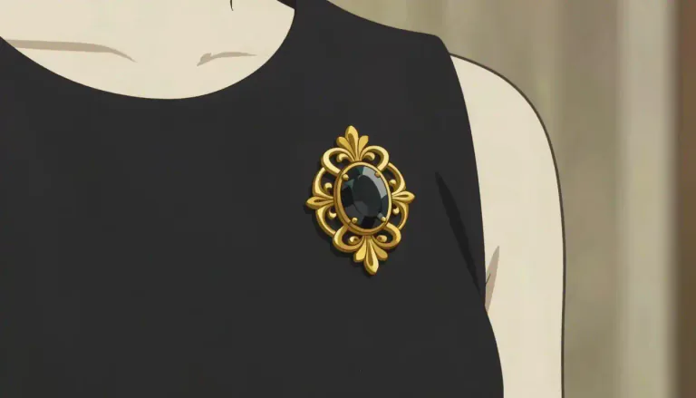 Visual representation of "brooch" - A piece of jewelry that is worn on clothes, usually to make them look more decorative or attractive.