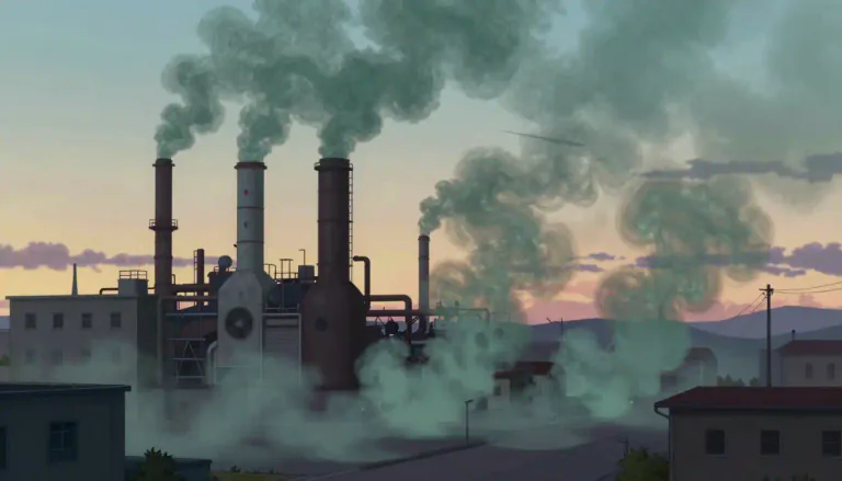 Visual representation of "effluvium" - Effluvium refers to a byproduct or waste that is emitted, often with a negative connotation, such as gas or odor.