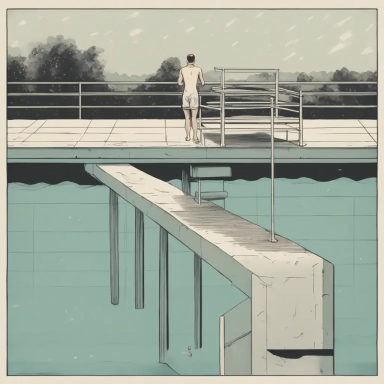 Visual representation of "take the plunge" - To make a decision to start doing something, especially something that requires courage or commitment
