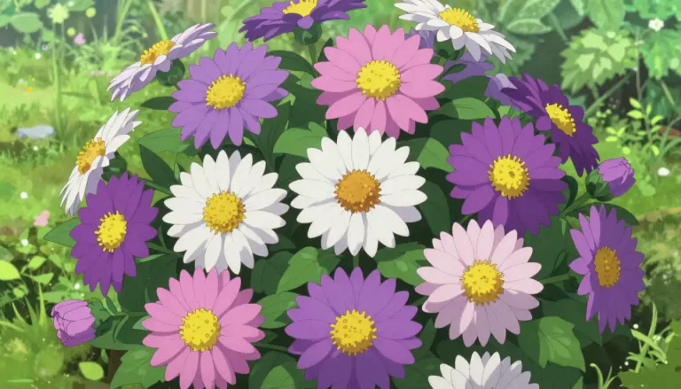 Visual representation of "aster" - A type of plant with showy, star-like flowers